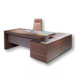 مكتب مدير خشب MDF قرصة علب 10سم يشمل سايد جانبي 3درج+ضلفه مقاس  200 سم × 100 سم . اللون متعدد 