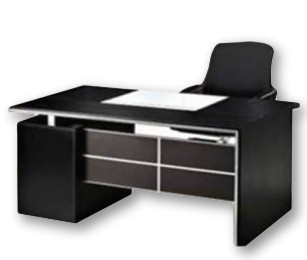 مكتب خشب MDF حرف L قرصة دوبل يشمل 3 درج ثابت مع سنتر لوك مقاس 140 سم × 70 سم متعدد الالوان 