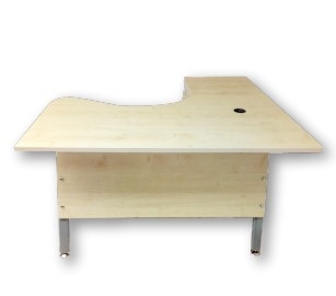 مكتب خشب MDF حرف (L) ستارة خشب على شاسيه معدن يشمل 3 درج ثابت مع سنتر لوك مقاس 200 سم × 120 سم متعدد الالوان 