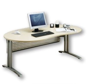 مكتب خشب MDF بيضاوي على شاسيه معدن دهان إلكتروستاتك مقاس 120 سم × 70 سم متعدد الالوان محلي الصنع