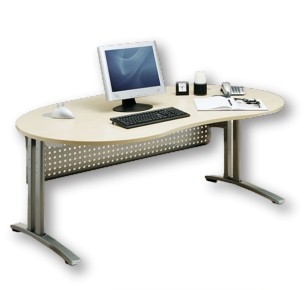 مكتب خشب MDF بيضاوي على شاسيه معدن دهان إلكتروستاتك مقاس 120 سم × 70 سم متعدد الالوان محلي الصنع