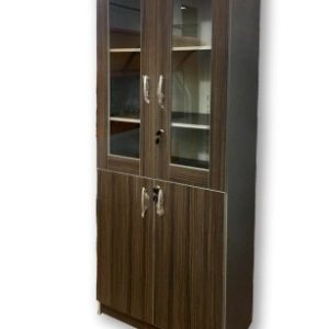 مكتبة المستندات خشب MDF  
2 ضلفه زجاج من اعلي وخشب من اسفل مقاس 200 سم × 80 سم × 40 سم 