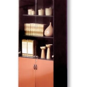 مكتبة المستندات خشب MDF زجاج من اعلى 2 ضلفة خشبMDF من اسفل مقاس 200 سم × 80 سم × 40 سم 