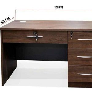 مكتب خشب MDF يشمل 3 درج جانبي + 1 درج عرضي مقاس 120 سم × 60 سم متعدد الالوان محلي الصنع