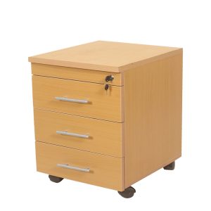 وحدات ادراج خشب MDF متحركة ثلاث ادراج مع كالون مركزي مقاس 60 سم × 40 سم × 60 سم أرو 
