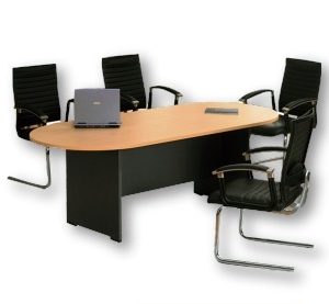 طاولة اجتماعات خشب MDF مستطيلة مقاس 280 سم × 120 سم بني ومتعدد ..(قطعتين)
