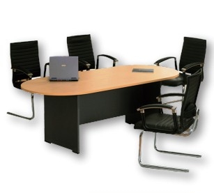 طاولة اجتماعات خشب MDF مستطيلة مقاس 360 سم × 120 سم بني ومتعدد ..(قطعتين)