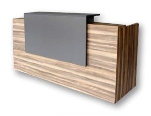 كونتر استقبال خشب MDF وحدة ادراج خشب MDF مقاس 140 سم × 60 سم .
