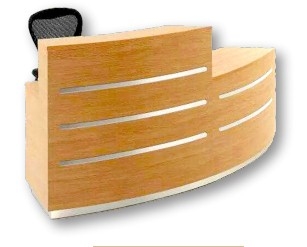 كونتر استقبال كاونتر استقبال دائري خشبMDF وحدة ادراج خشب MDF مقاس 220 سم × 60 سم 