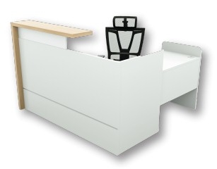 كونتر استقبال خشب MDF حرف (L) برف علوي 