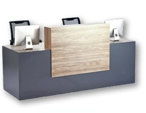 كونتر استقبال خشب MDF مستطيل الشكل 