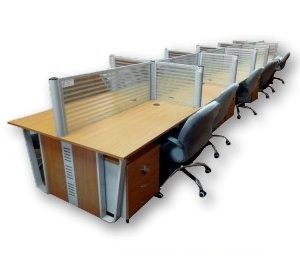 خلية عمل خشب MDF بفواصل زجاجيه (لوجو الشركة) × معدن وحدة اداراج متحركة 3درج مقاس الفرد 100 سم × 60 سم وسعر الفرد