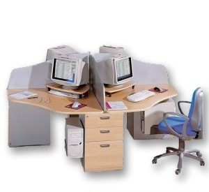 خلية عمل دائرية خشب MDF بفواصل خشب جانبية وامامية رباعية وحدة ادارج 3 درج سنتر لوك مقاس 120 سم × 80 سم 